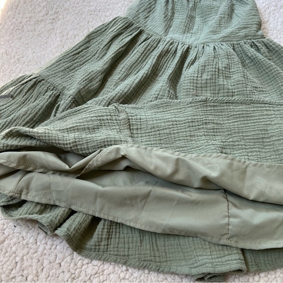 Criss Cross Open Back Ruffle Hem Cami Dress - Picture 6 of 8